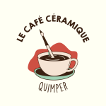 Logo avec une tasse à café et un pinceau en guise de cuillère
